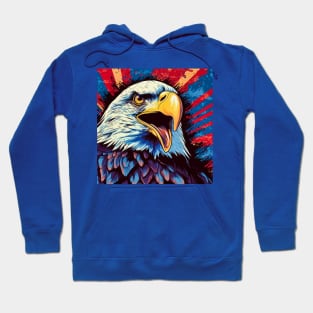 Freedom's Colors: Pop Art Bald Eagle and American Flag Hoodie